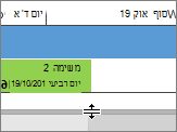הקו מתחת לציר הזמן מפצל את התצוגות