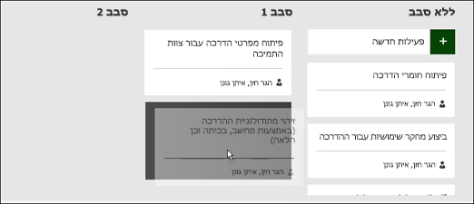 העברת פעילות אל סבב.