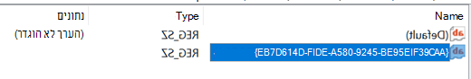 Screenshot of Product Code added to the registry