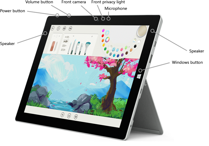 תכונות בחזית Surface 3