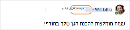 צילום מסך המציג תגי בעלי קהילה ב- Teams (ללא תשלום).