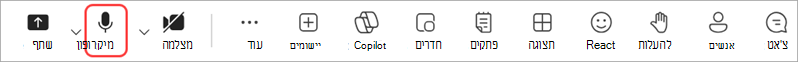 ניהול שמע במהלך פגישה