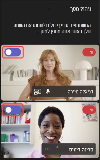 צילום מסך המדגיש את הלחצן הדו-מצבי שמחזיר אנשים למסך למסך.