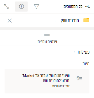 Teams Ent משנה שם של תיקיית SharePoint