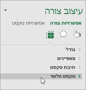 לחץ על טקסט חלופי בחלונית האובייקט