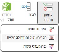 'הקף בעיגול נתונים לא חוקיים' ברצועת הכלים