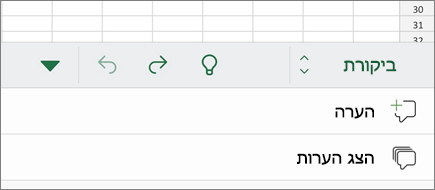 תפריט משנה של הערות ב- iPhone