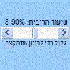 דוגמה לפקד פס גלילה של סרגל כלים בטפסים
