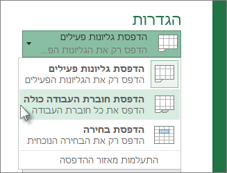 תחת 'הגדרות', לחץ על 'הדפסת חוברת העבודה כולה'
