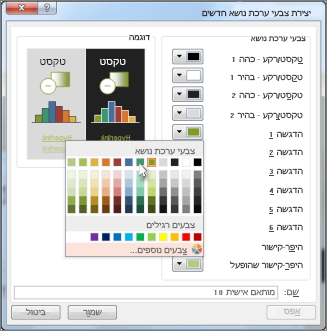שינוי צבע של ערכת נושא