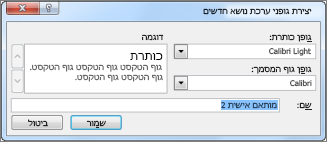 יצירת גופני ערכת נושא חדשים