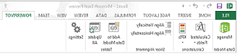 רצועת הכלים של PowerPivot