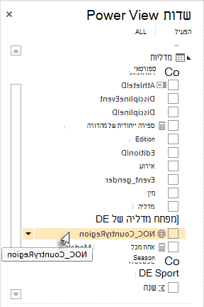 סמל מיקום גיאוגרפי בשדות Power View