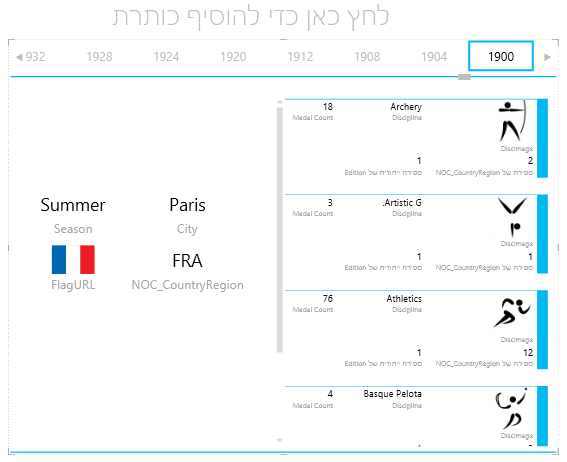 הוספת פריט חזותי נוסף לגורם המכיל 'פרוש לפי' ב- Power View