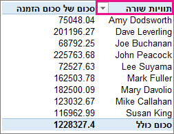 מסנן תוויות שורה