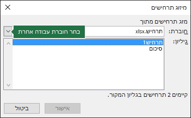 תיבת הדו-שיח 'מיזוג תרחישים'