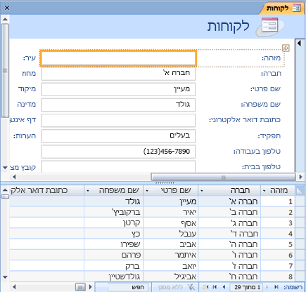 טופס מפוצל