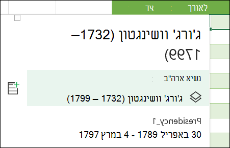 הצגת סוג משנה של נתונים