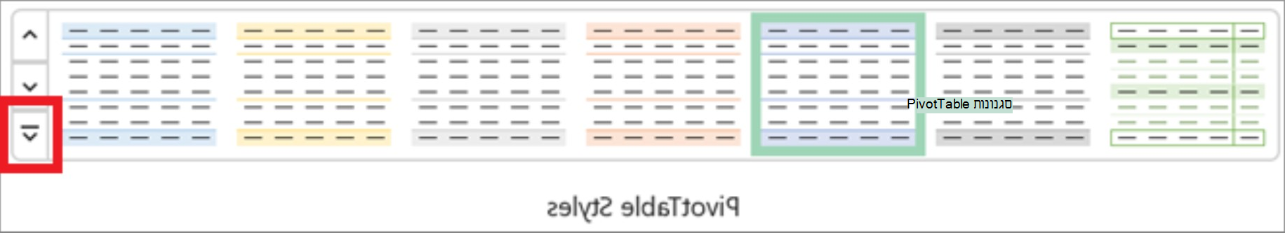 תמונת רצועת הכלים של Excel