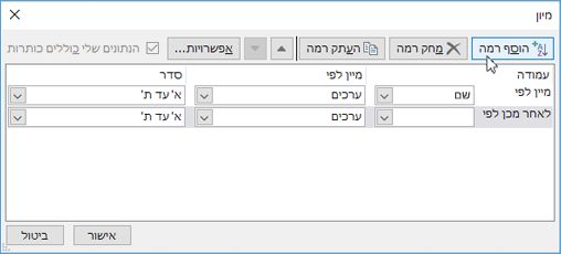 לחץ על 'הוסף רמה'