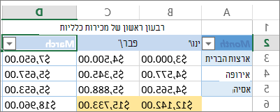החלת המסנן המותאם אישית עבור ערכי מספרים