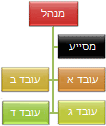 תרשים ארגוני עם פריסה תלויה לשני הצדדים