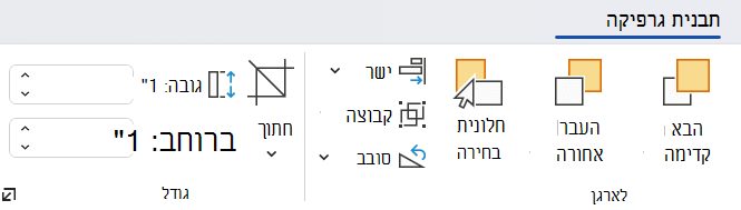 האפשרויות בכרטיסיה 'עיצוב גרפיקה' עוזרות לך להתאים אישית את התמונות שלך.