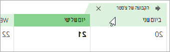 צילום מסך של לוח שנה של קבוצה בתצוגת לוח השנה