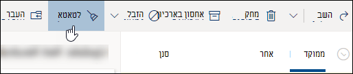 צילום מסך של לחצן 'ניקוי'