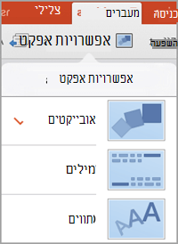 אפשרויות אפקט