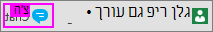 לחצן צ'אט לצד הודעה שמציינת מי עוד עורך כעת