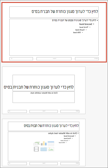 תבנית בסיס לשקופיות ב- PowerPoint עבור Mac