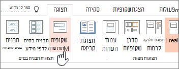 הצגת לחצן 'תבנית בסיס לשקופיות' ברצועת הכלים ב- PowerPoint