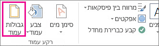 לחצן 'גבולות עמוד'