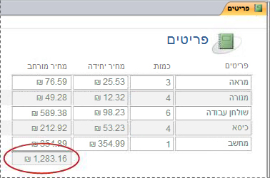סכום בדוח.