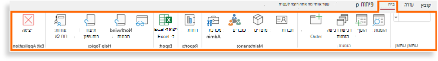 ממשק משתמש של Access
