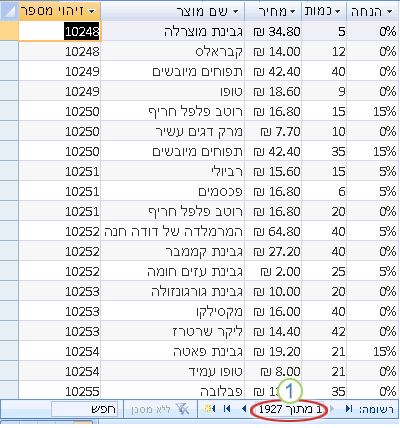 תוצאת השאילתה המתוקנת