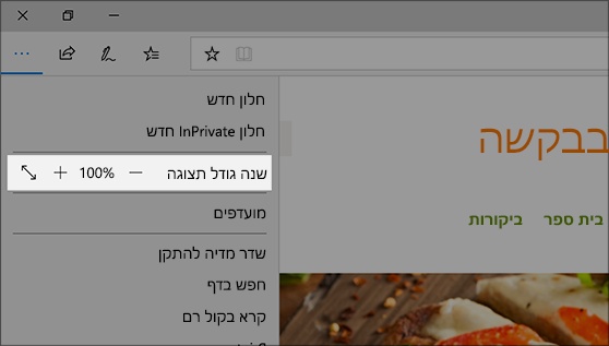 זכוכית מגדלת תגדיל חלקים של המסך כדי שיהיה קל יותר לראות.
