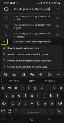 Microsoft SwiftKey חיפוש עמוק3