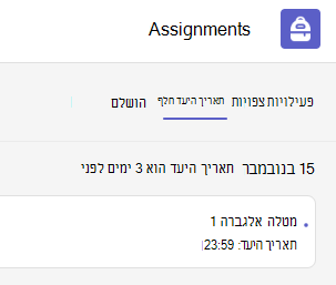 תאריך היעד חלף
