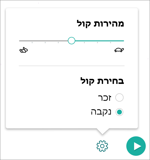 צילום מסך של הגדרות קול.