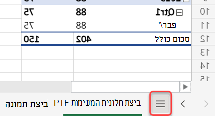 לחצן התפריט 'כל הגליונות'
