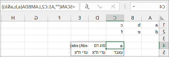דוגמה לפונקציה SCAN שנייה
