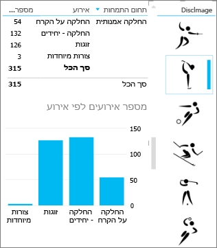 כלי פריסה הכולל תמונות מסנן פריטים חזותיים אחרים ב- Power View