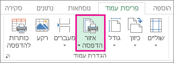 הגדר אזור הדפסה
