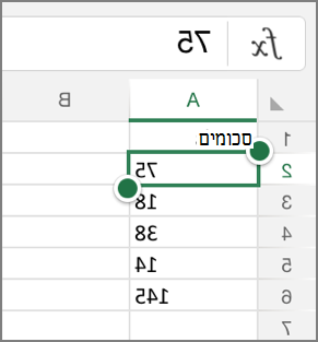 הקפא שורות או עמודות