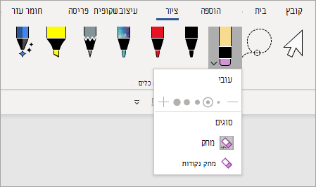 כלי העט 'מחק נקודות'