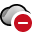 סמל ענן OneDrive עם עיגול אדום בסגנון ללא כניסה לצרכנים.