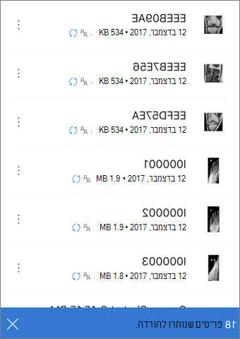 טקסט ממשק משתמש המציין קבצים הממתינים להורדה