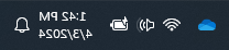 סמל OneDrive באזור ההודעות של Windows.